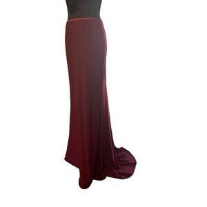 Alyce Paris Formal Floor-Length Skirt Size 6 Burgundy Polyester Womens Evening W
